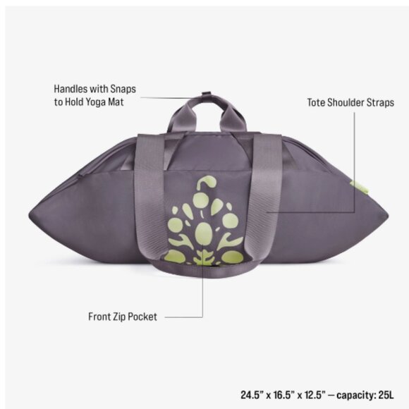 NEW FREE PEOPLE x VOORAY STUDIO Duffel Bag in Gunmetal $108 MSRP - Picture 2 of 5